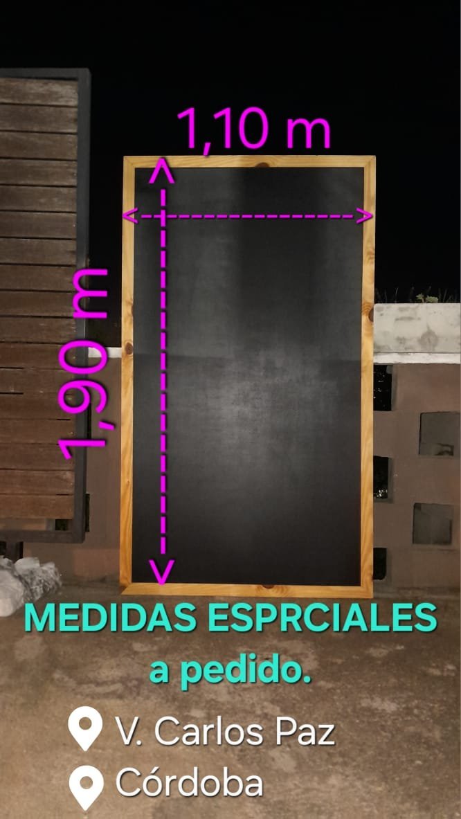 Pizarra grande 1,10 x 1,90 metros